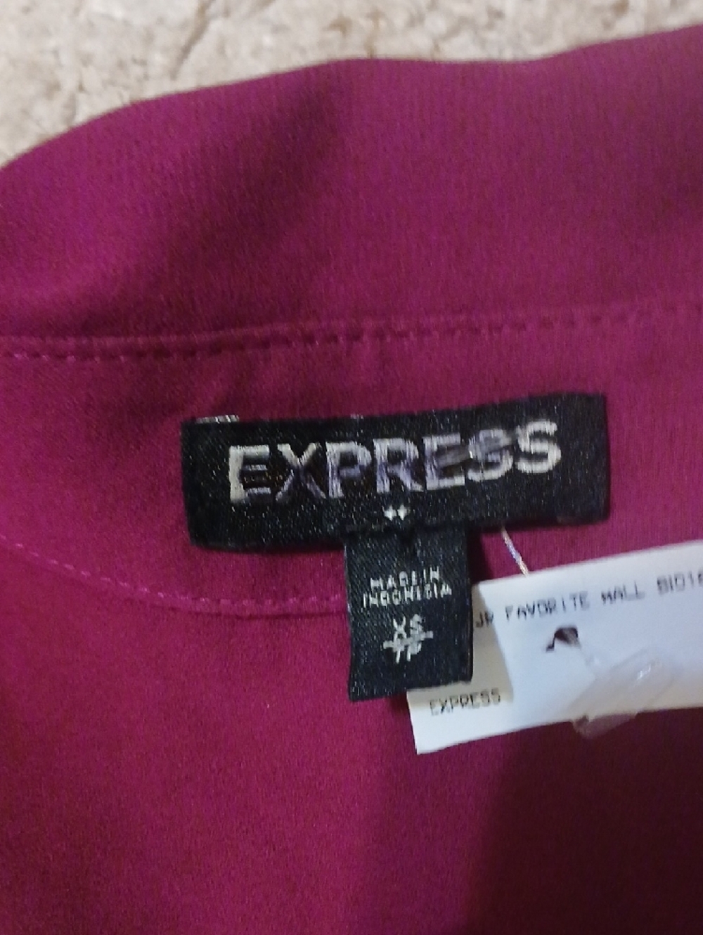 Express Deep Fuchsia Button-Up Blouse - Picture 2 of 7